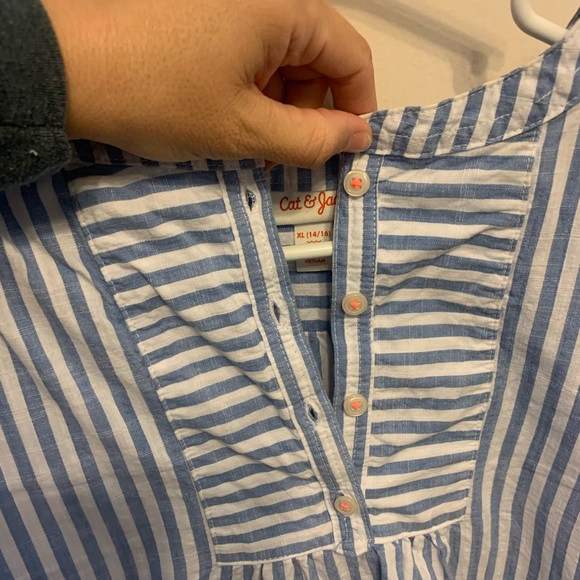 Tunic white and blue striped top - Picture 3 of 4